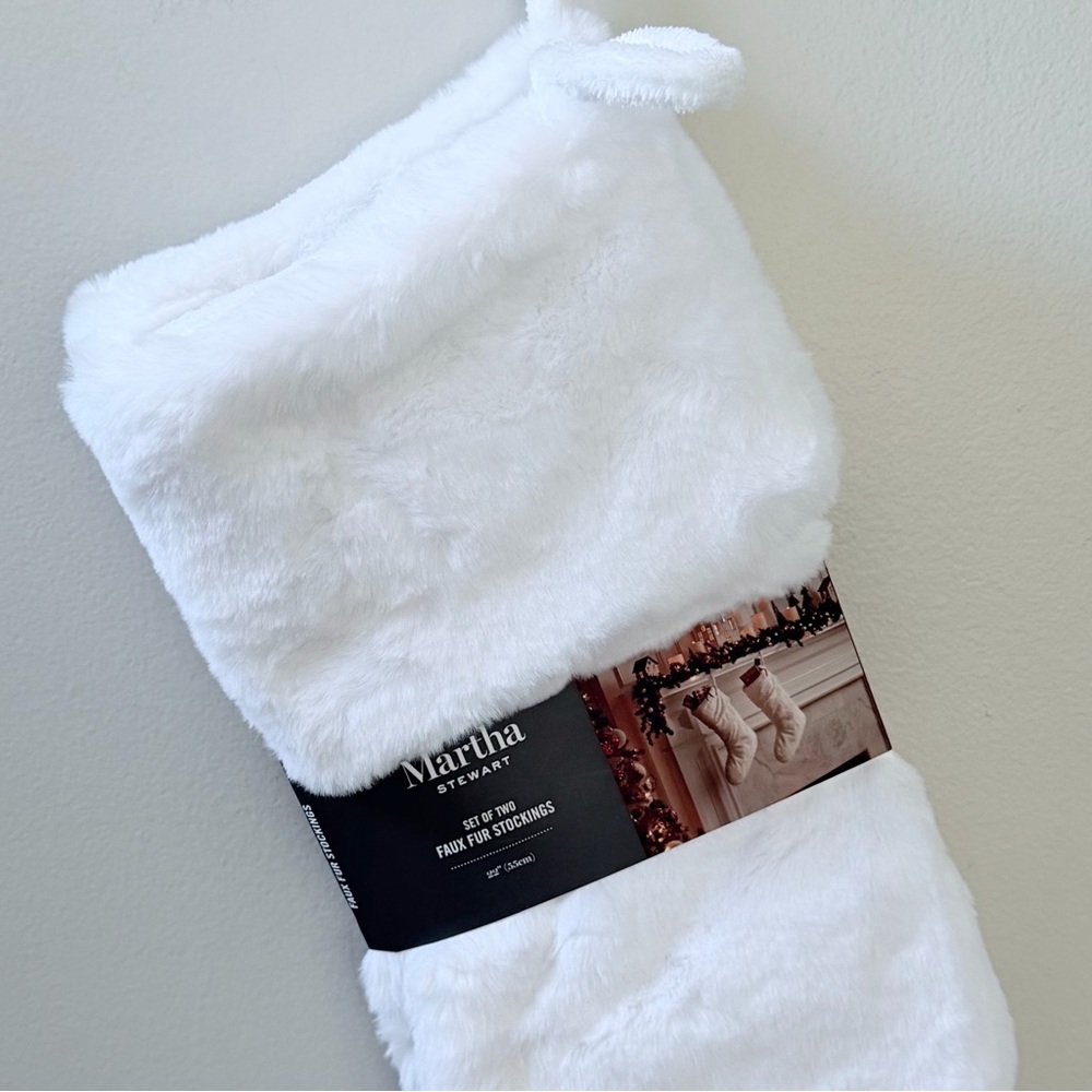 Martha Stewart Soft White Faux Fur Stockings - Picture 6 of 7